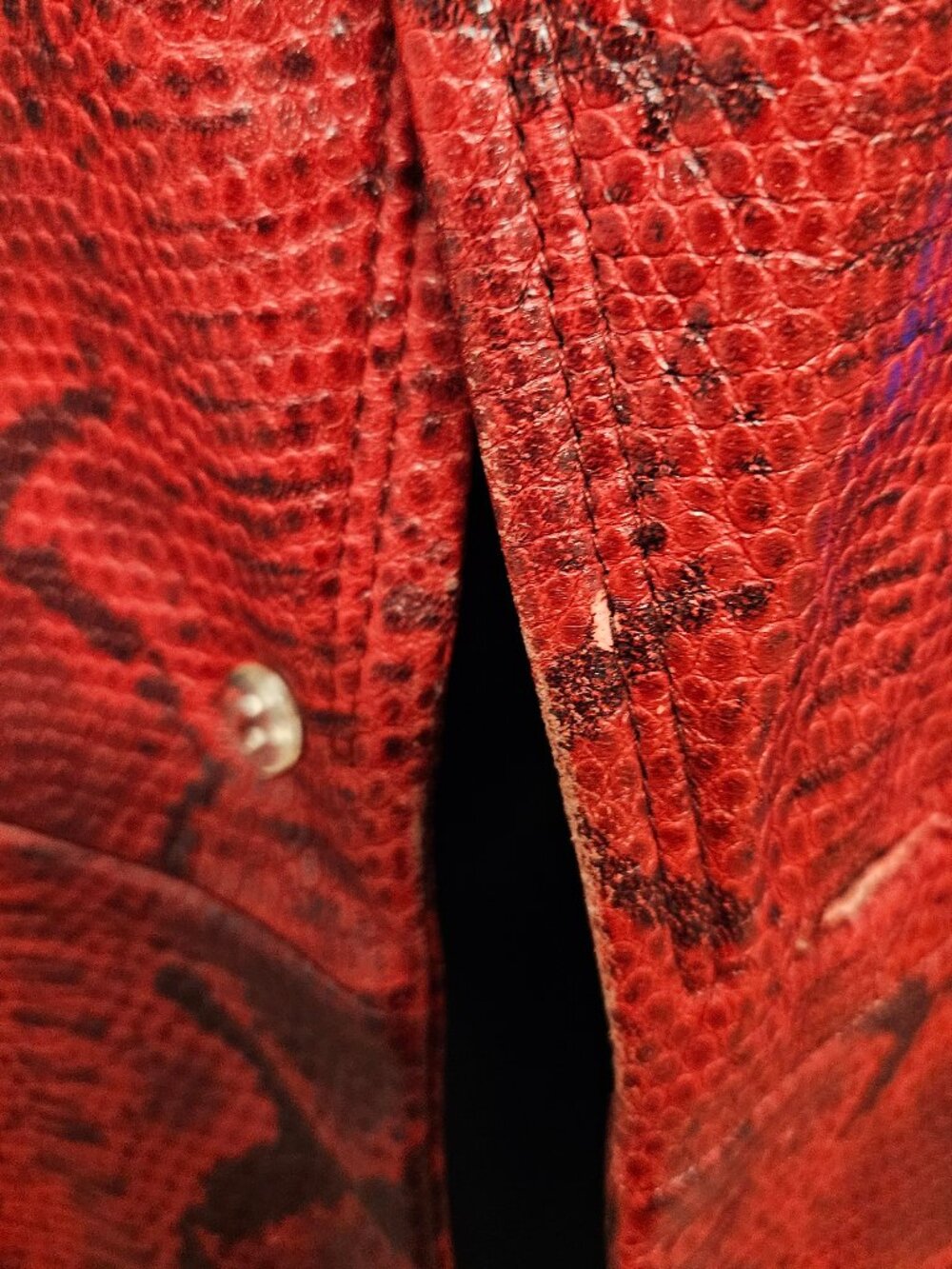 Siena Studio Vintage Red Snakeskin Leather Blazer Jacket Double Breasted 8 - Picture 16 of 16